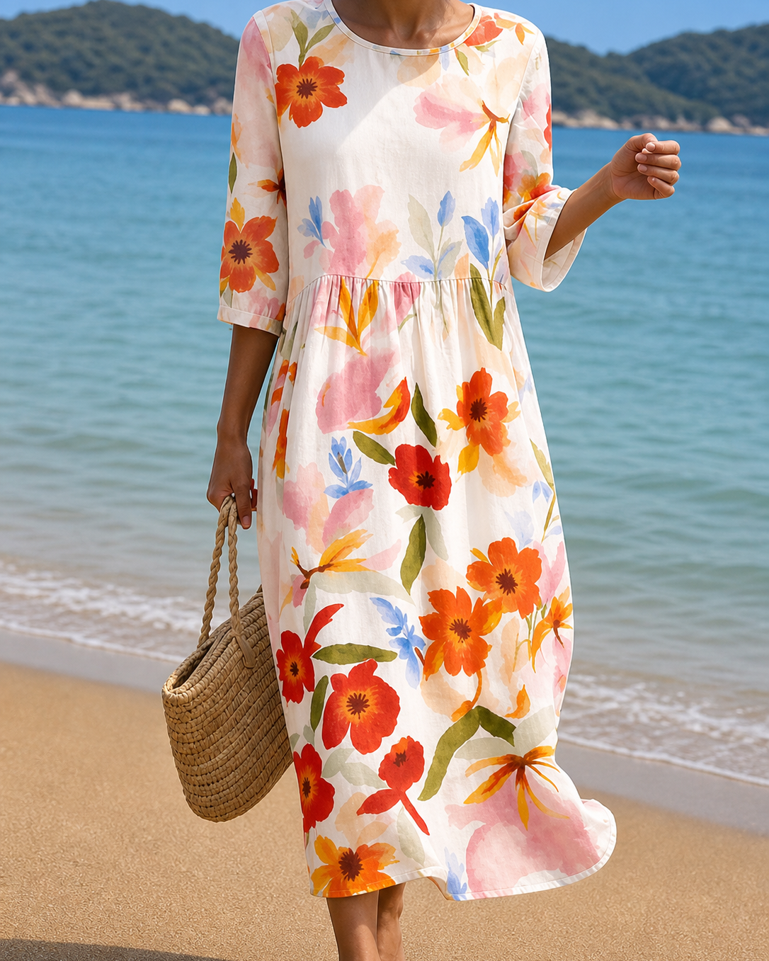 Vestido casual de mujer con estampado floral
