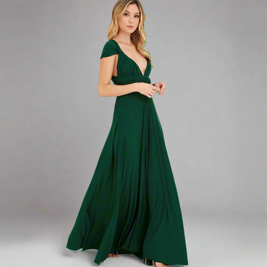 Vestido transformador hecho de tela exquisita