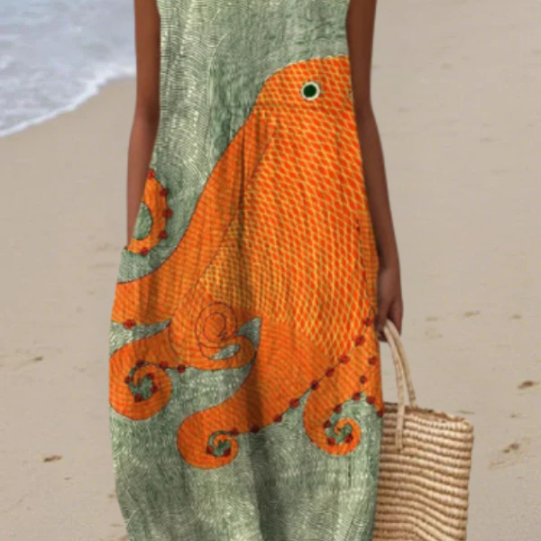 Giulia | Vestido Midi Oceánico