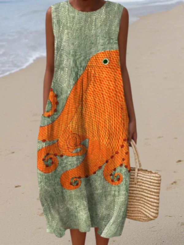Giulia | Vestido Midi Oceánico