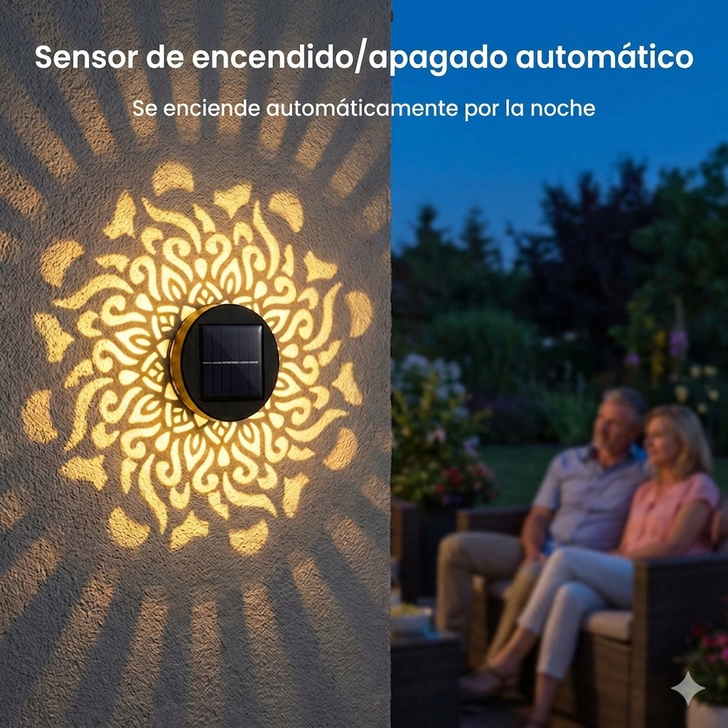 MandalaGlow — Lámpara Solar de Jardín |