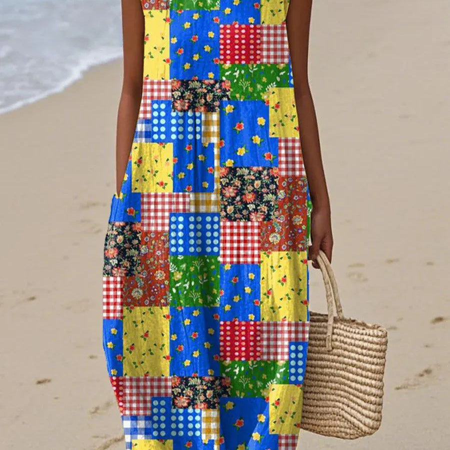 Tessa | Vestido Midi Mosaico Floral