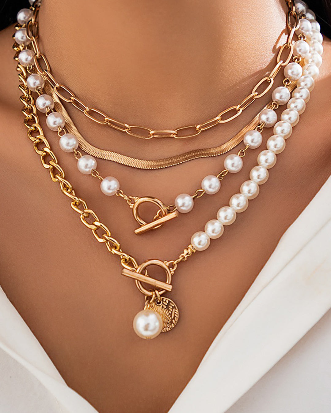 Collar de Perlas en Capas