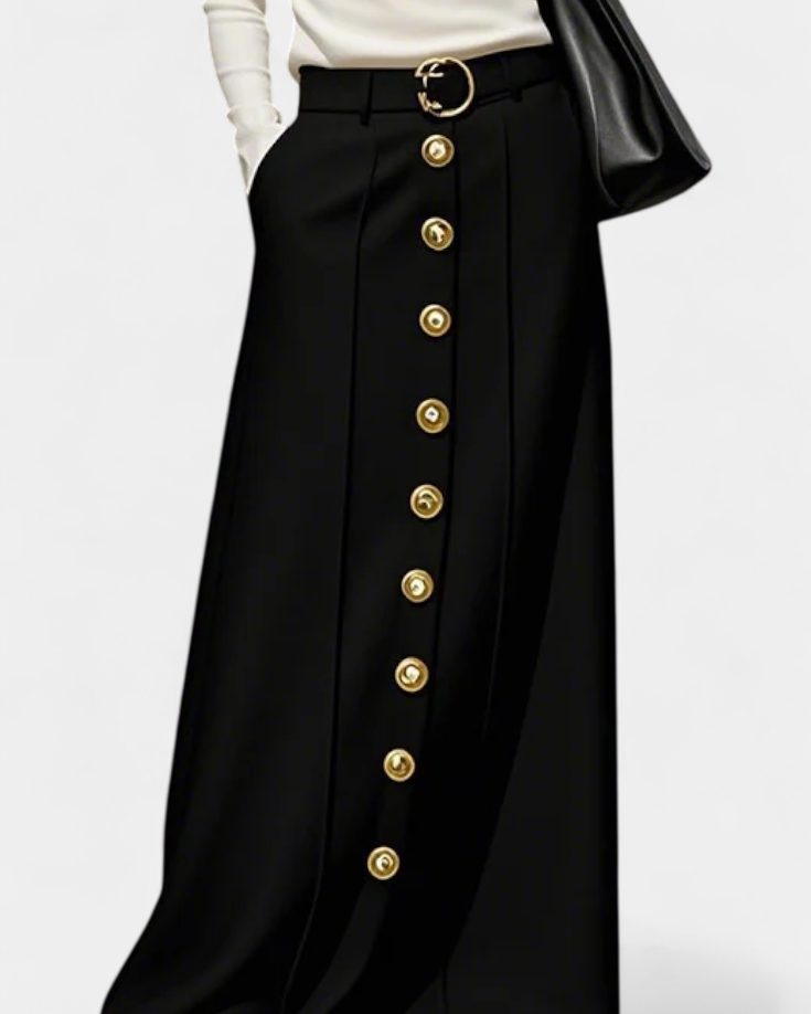 Ada Loose Button Skirt with Pockets and Urban Style