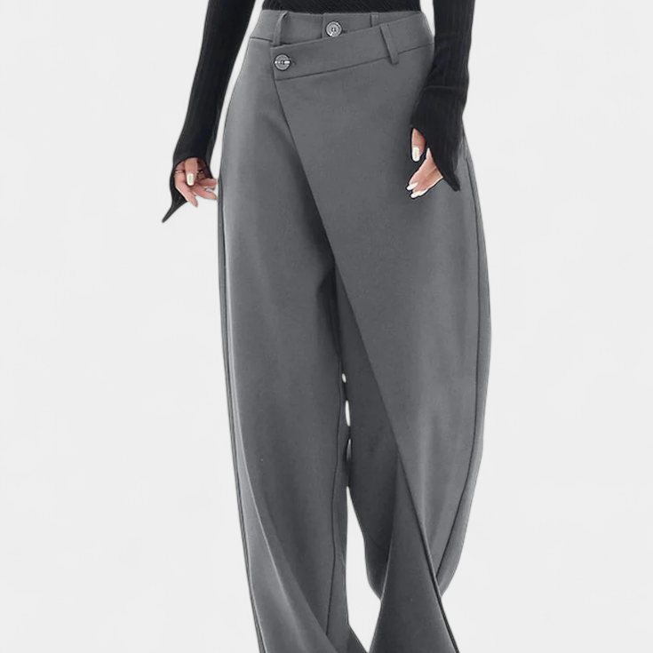 Oaklyn Pantalones Rectos con Drapado Moderno