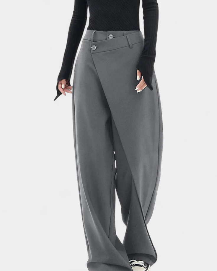 Oaklyn Pantalones Rectos con Drapado Moderno