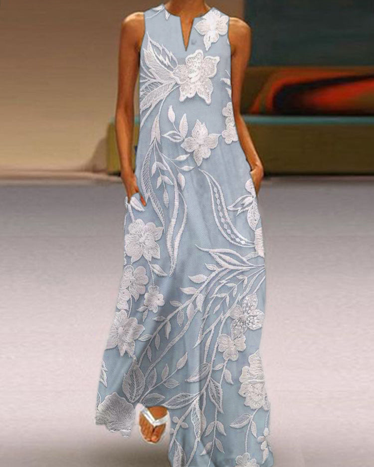 SELENE – VESTIDO LUXE IMPRESO SIN MANGAS ELEGANTE