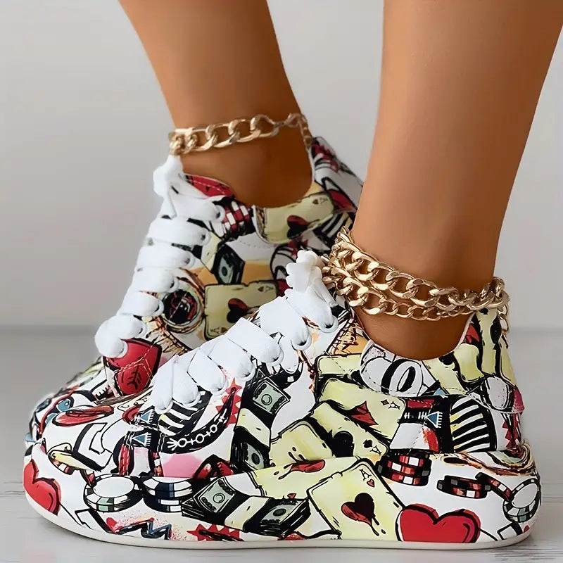 Mia - Zapatillas de Mujer con Estampado Graffiti