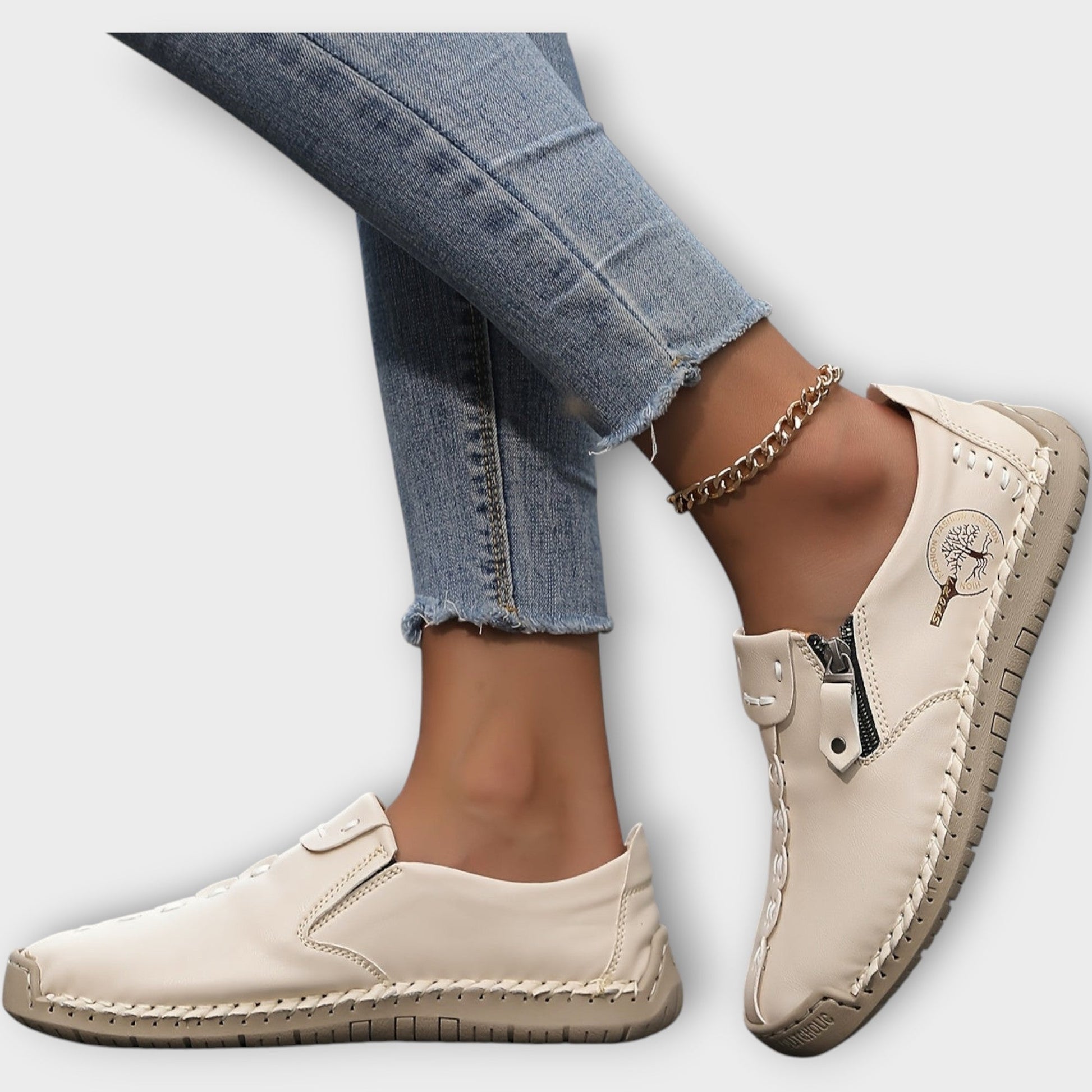 Mocasines de Cuero Suave sin Cordones