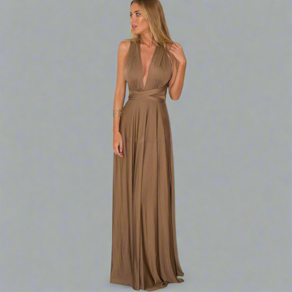 Vestido transformador hecho de tela exquisita
