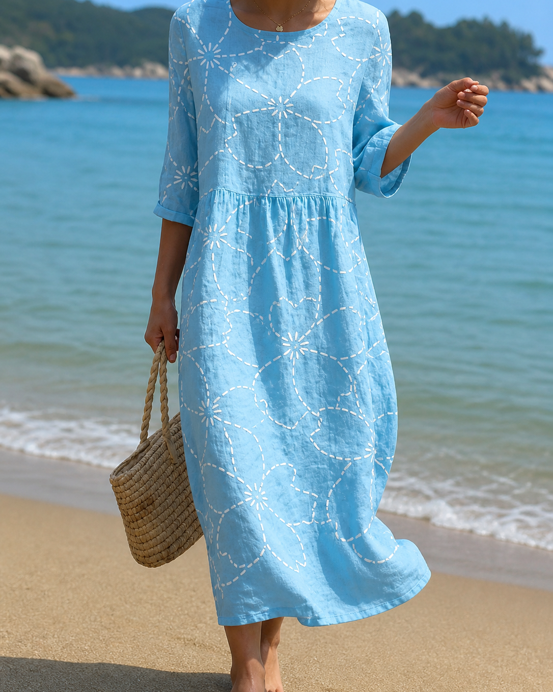 Vestido casual de mujer con estampado floral