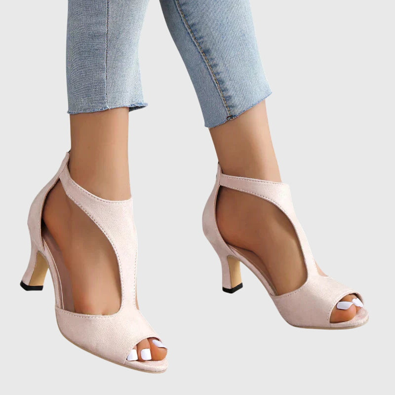 Alejandra | Sandalias de mujer de primavera con talón abierto y diseño con cut-outs