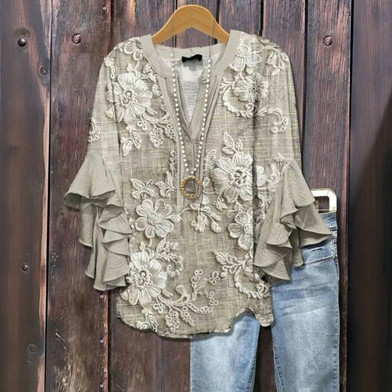 GRACIE – BLUSA CON VOLANTES BOHO FLORAL
