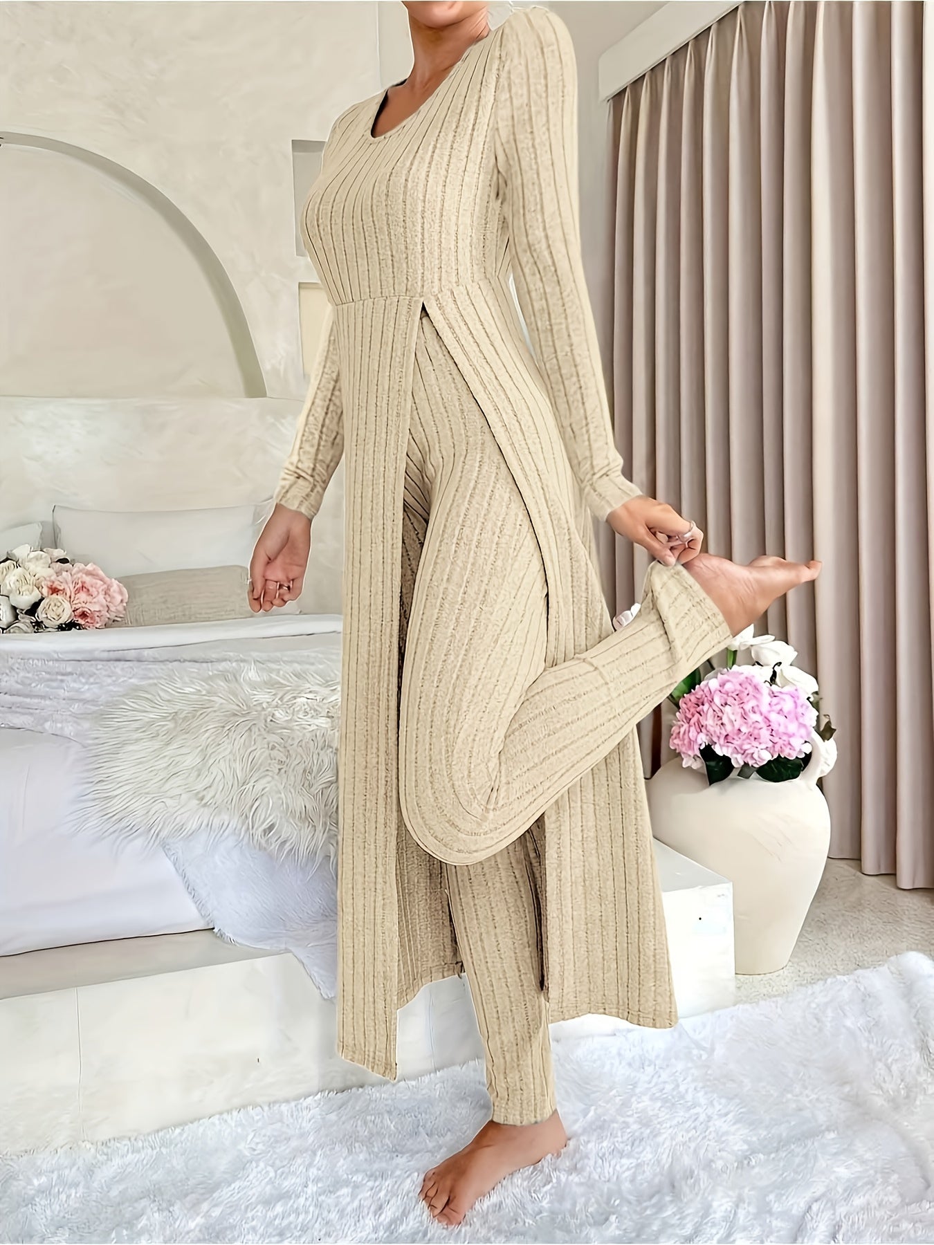 Aldea™ - Conjunto de Lounge de Dos Piezas con Diseño Acanalado y Confortable