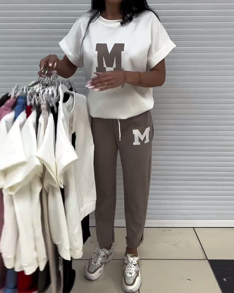 Conjunto de Ropa Casual Impresa para Mujeres