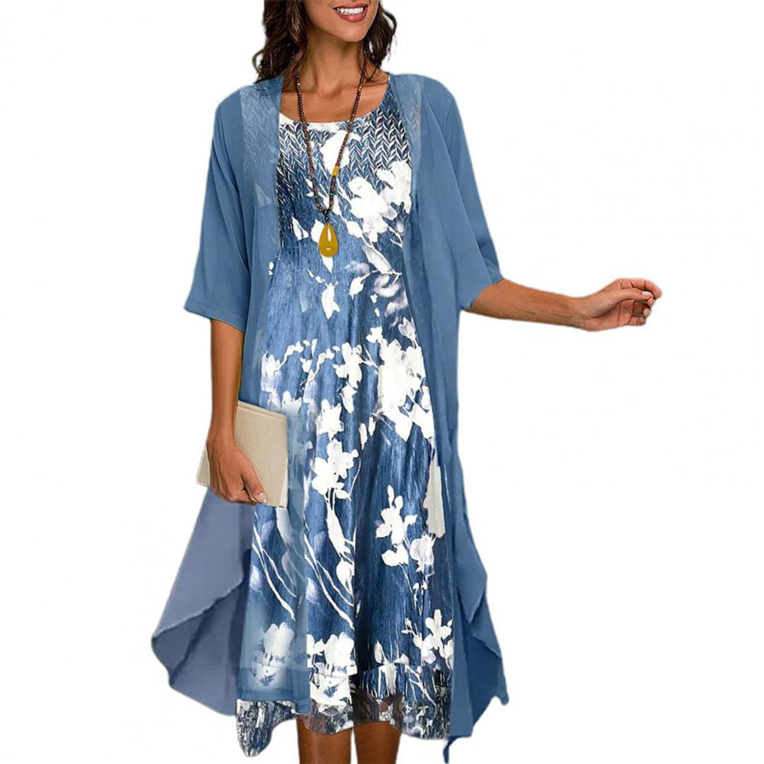 Andrea | Conjunto de Vestido Floral Casual Elegante
