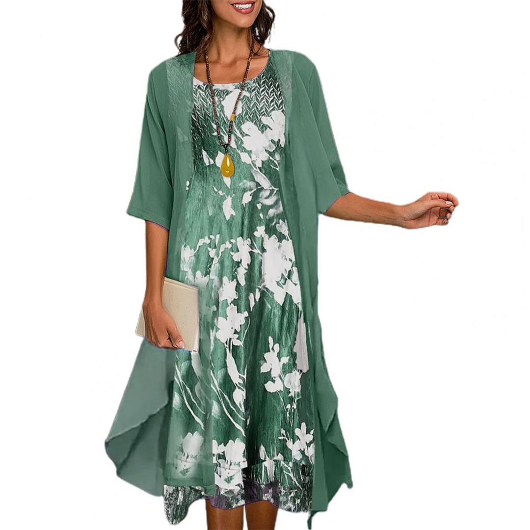 Andrea | Conjunto de Vestido Floral Casual Elegante