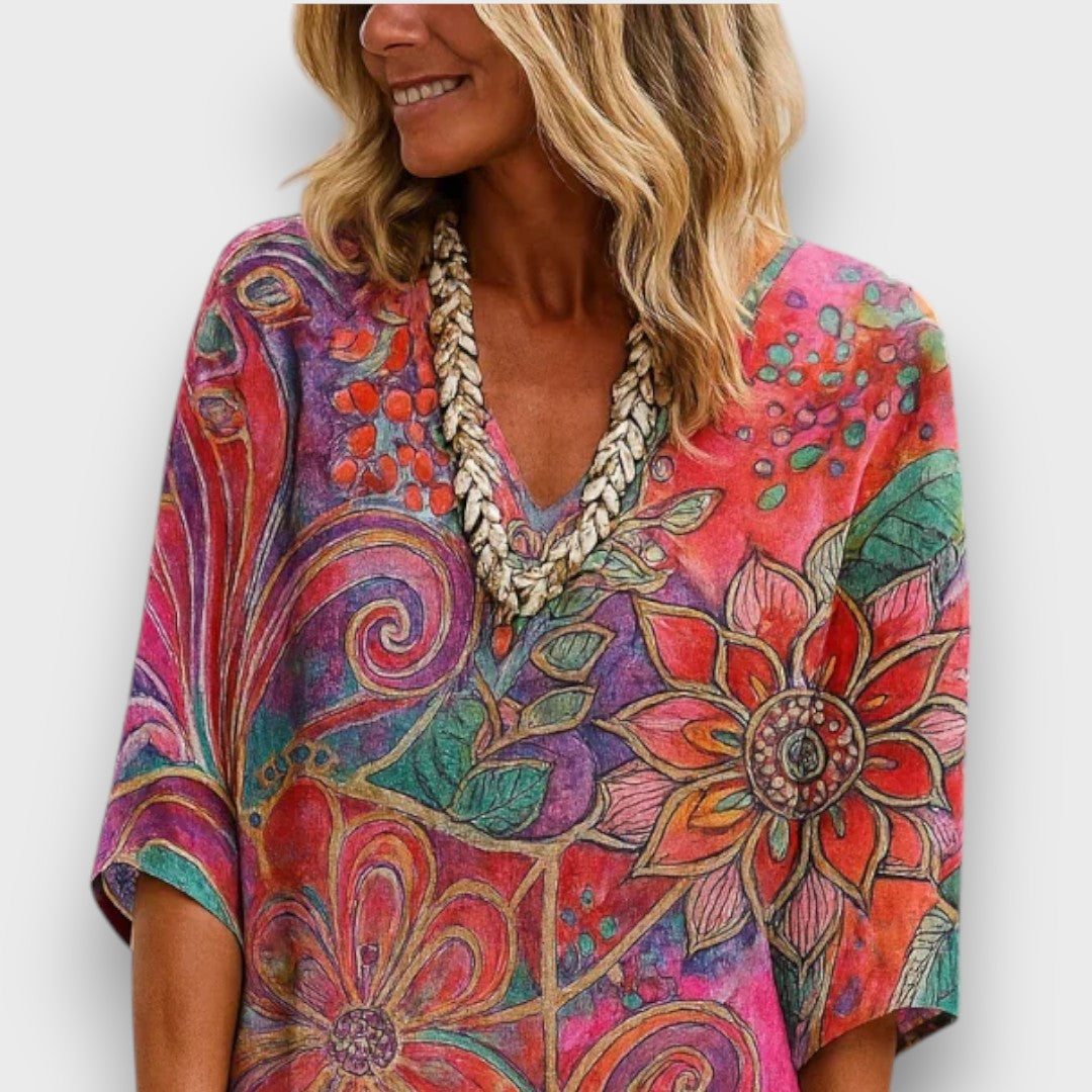Kaftan con Diseño Bohemio y Corte Relajado