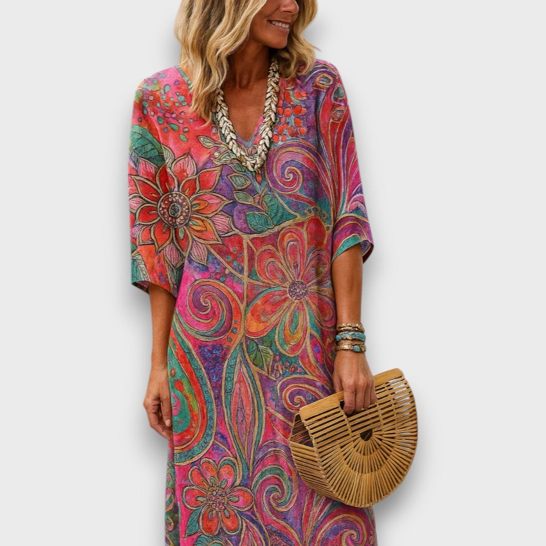 Kaftan con Diseño Bohemio y Corte Relajado