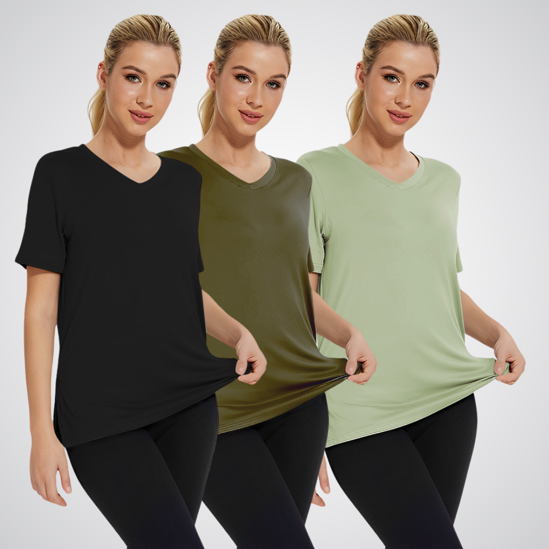 OLIVIA – CAMISETA V-NECK PARA EL DÍA A DÍA (PAQUETE DE 3)