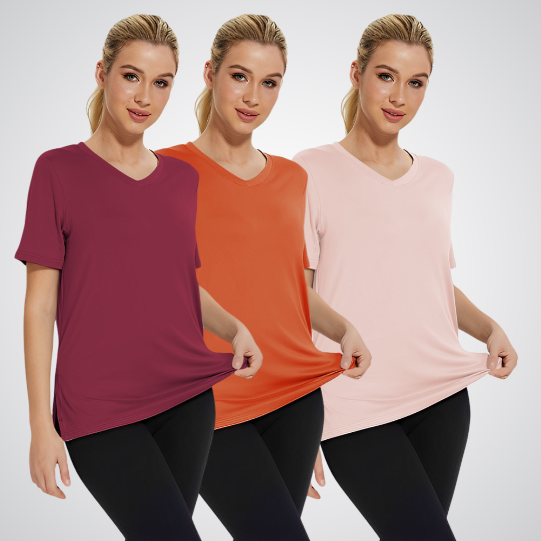 OLIVIA – CAMISETA V-NECK PARA EL DÍA A DÍA (PAQUETE DE 3)