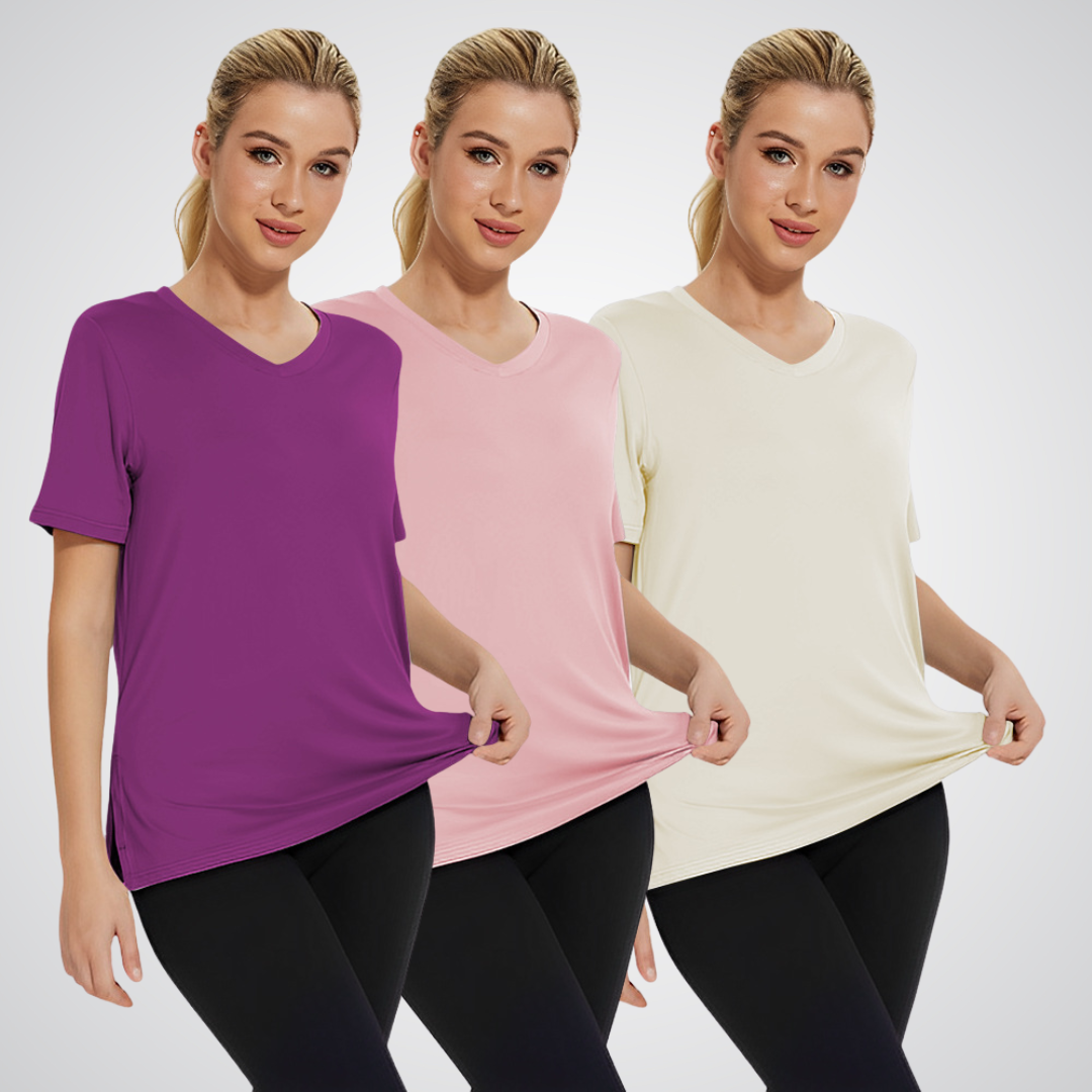 OLIVIA – CAMISETA V-NECK PARA EL DÍA A DÍA (PAQUETE DE 3)