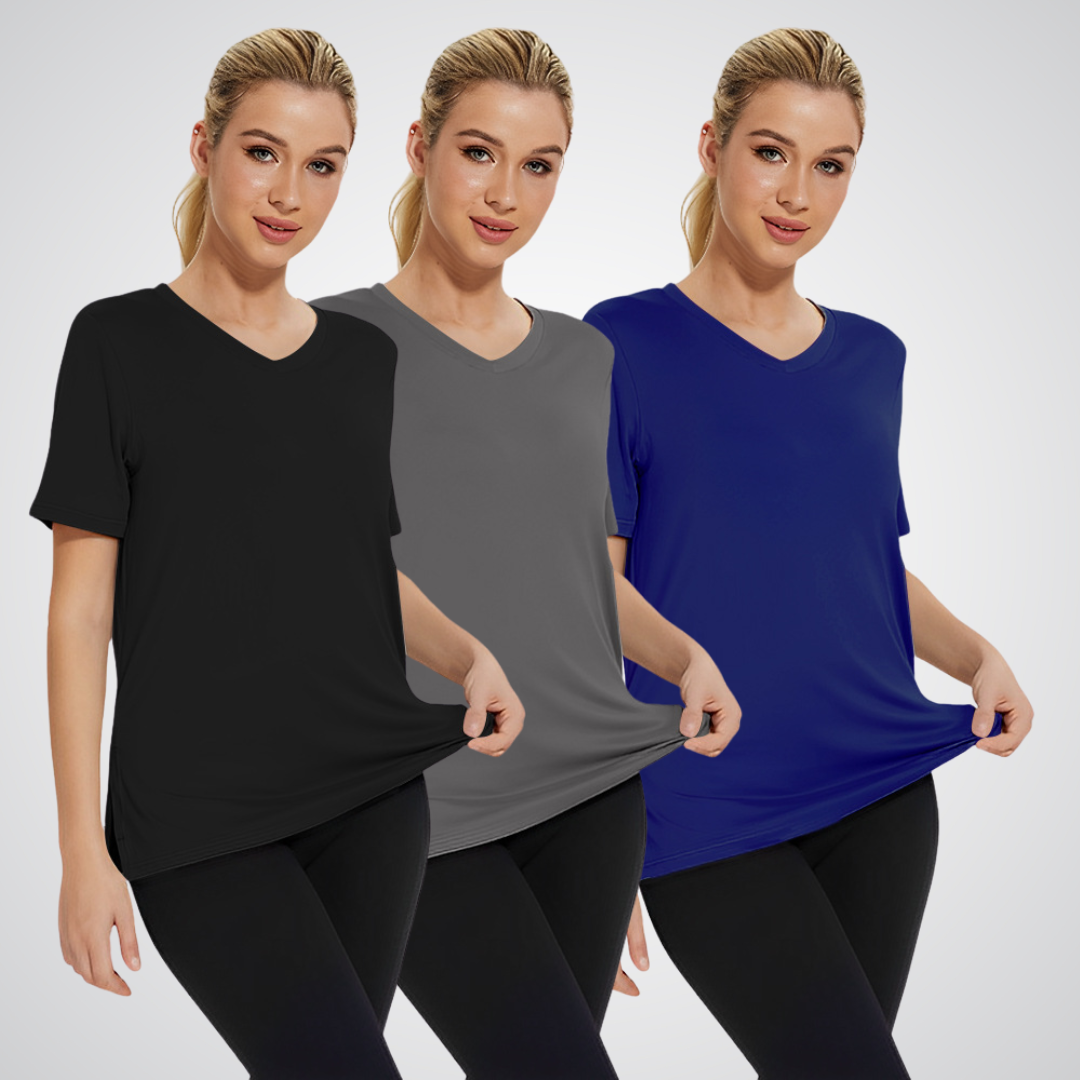 OLIVIA – CAMISETA V-NECK PARA EL DÍA A DÍA (PAQUETE DE 3)