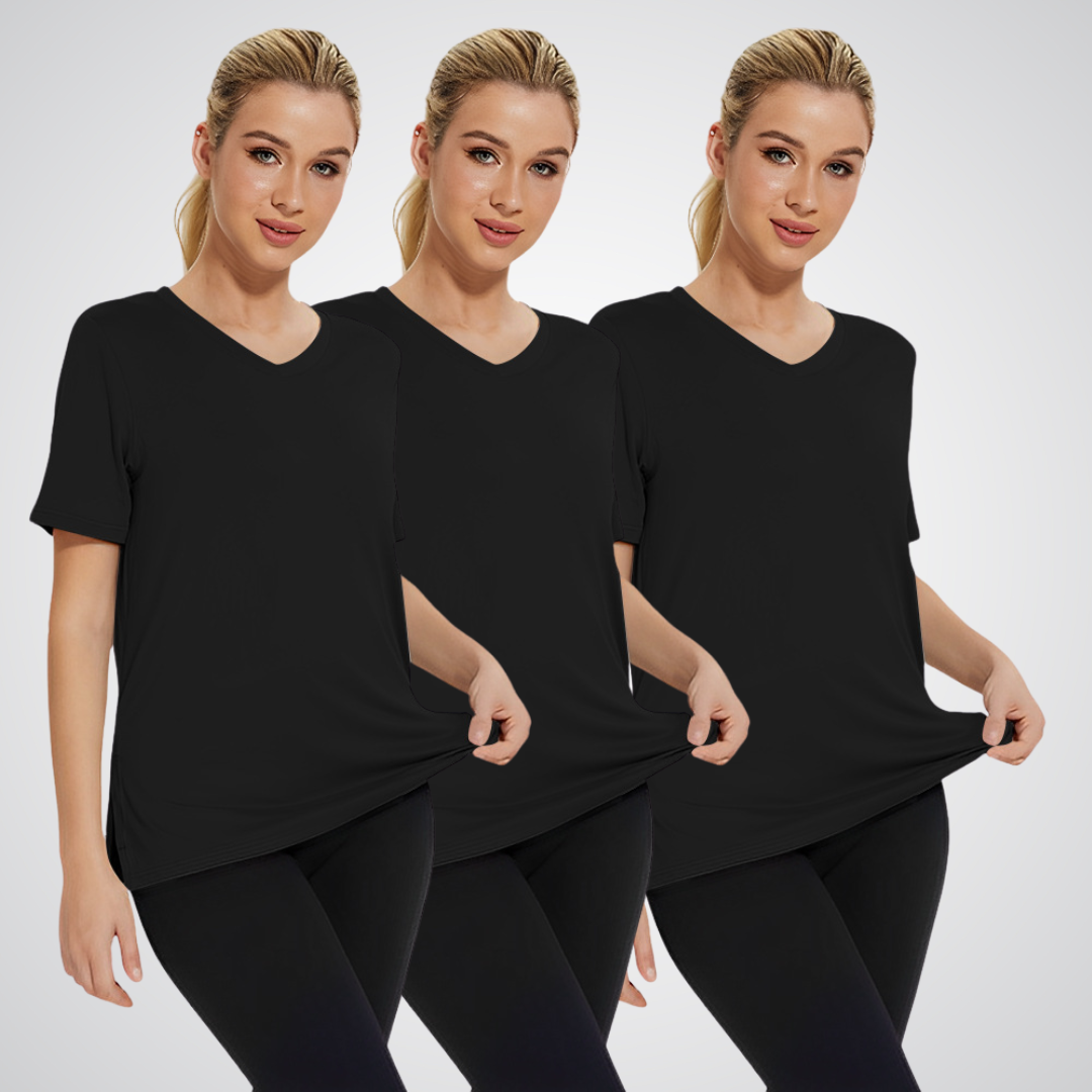 OLIVIA – CAMISETA V-NECK PARA EL DÍA A DÍA (PAQUETE DE 3)