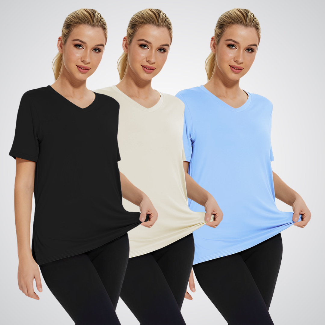 OLIVIA – CAMISETA V-NECK PARA EL DÍA A DÍA (PAQUETE DE 3)