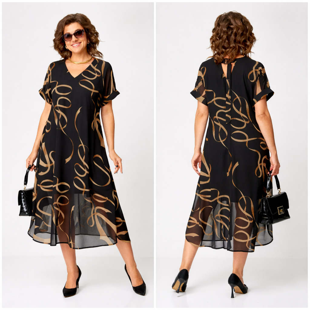 Pavla – Vestido Elegante de Manga Corta