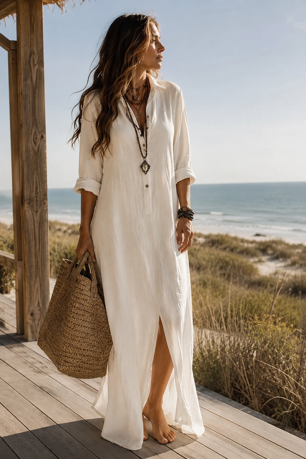 Vestido Maxi con Silueta Halagadora para Mujeres