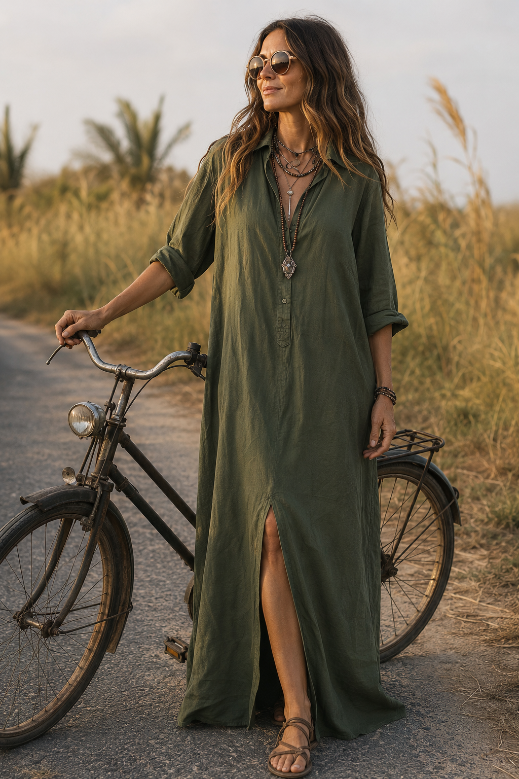 Vestido Maxi con Silueta Halagadora para Mujeres