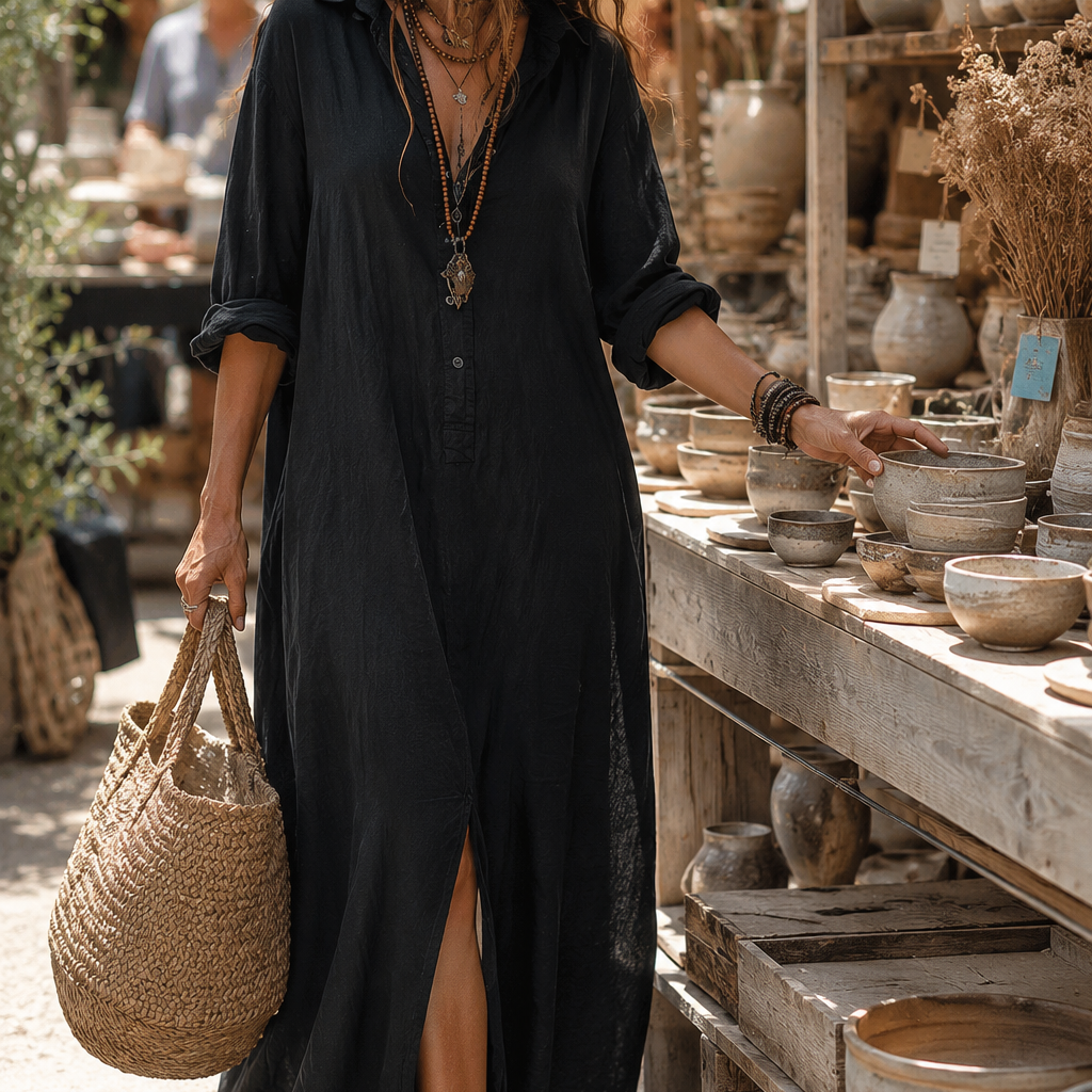 Vestido Maxi con Silueta Halagadora para Mujeres