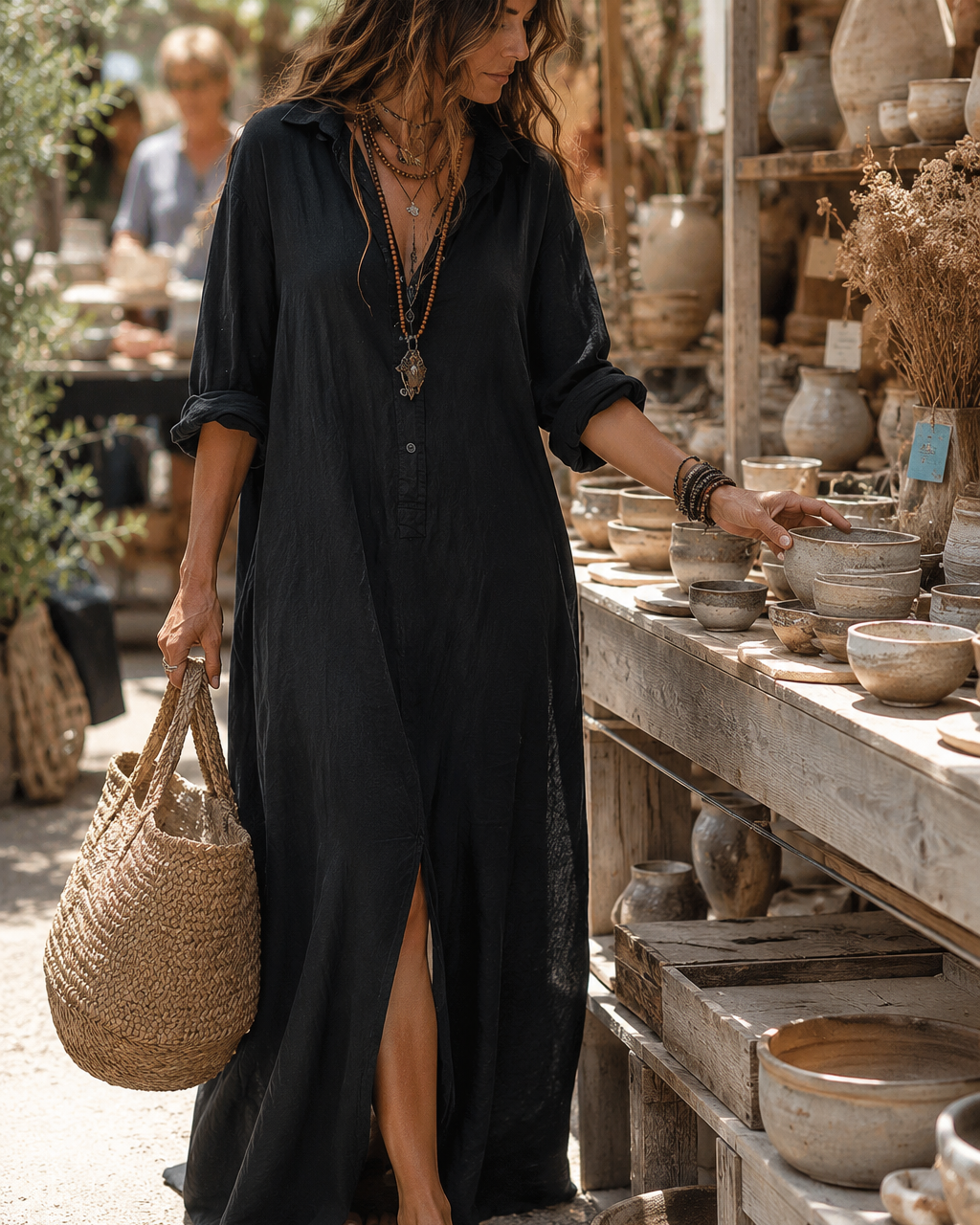 Vestido Maxi con Silueta Halagadora para Mujeres