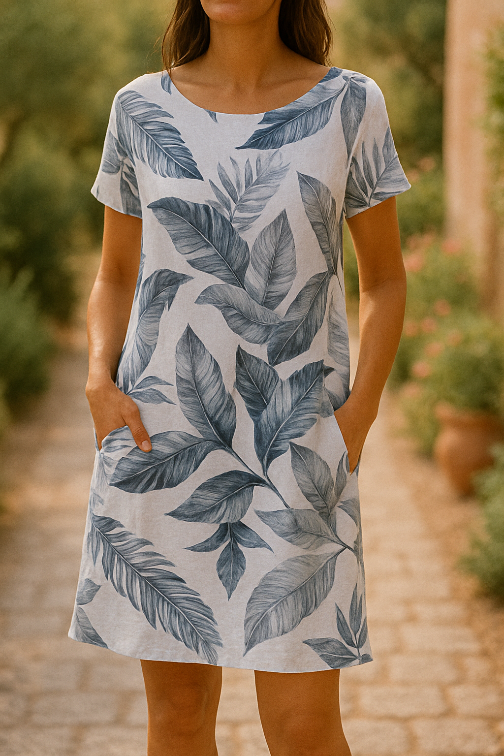 RAÏSSA - VESTIDO CHIC DE ALGODÓN Y LINO NATURAL