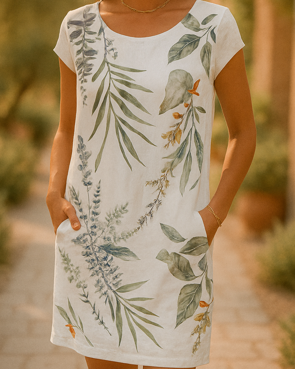 RAÏSSA - VESTIDO CHIC DE ALGODÓN Y LINO NATURAL