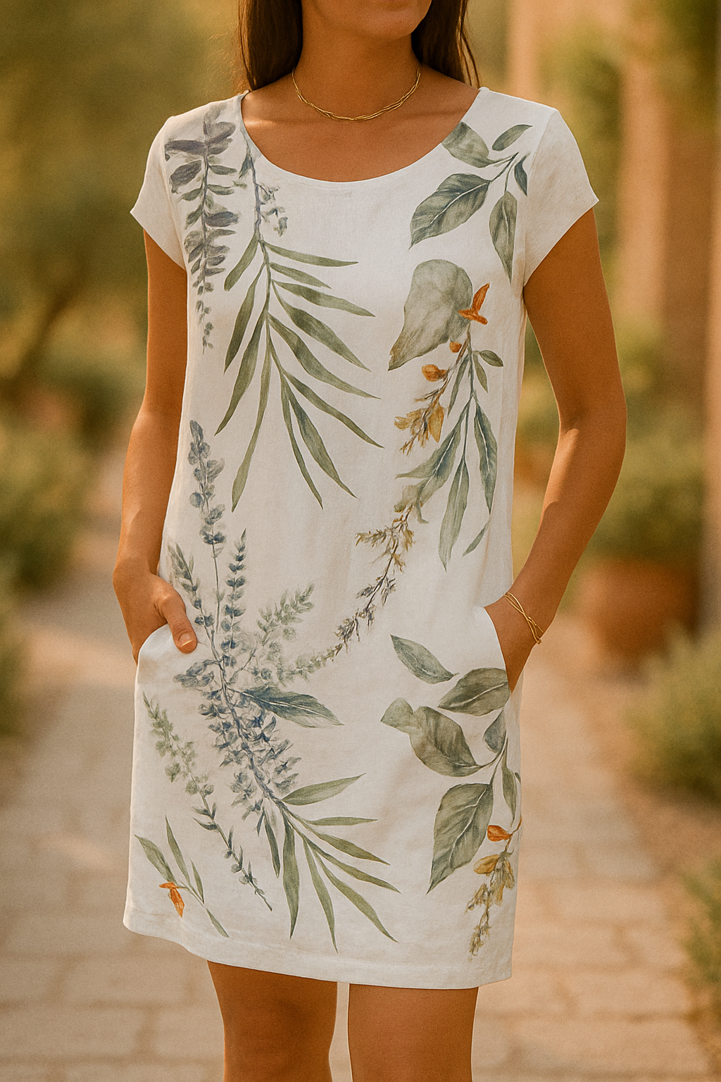 RAÏSSA - VESTIDO CHIC DE ALGODÓN Y LINO NATURAL