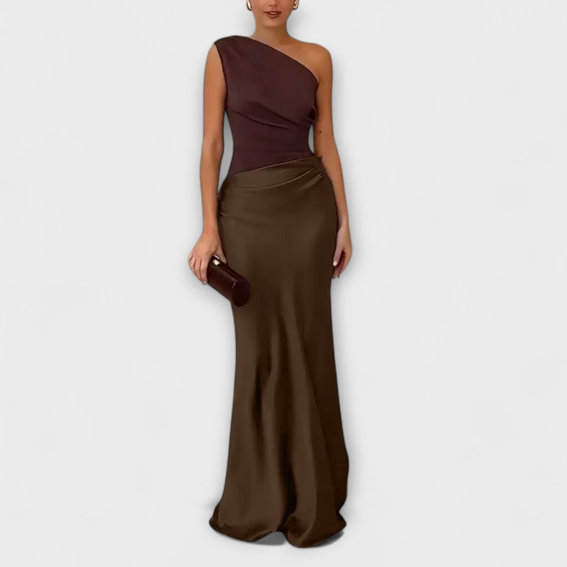 Vestido Maxi con Un Hombro