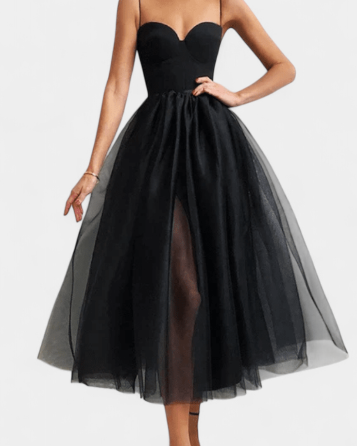Widya Vestido Maxi de Tul con Corsé