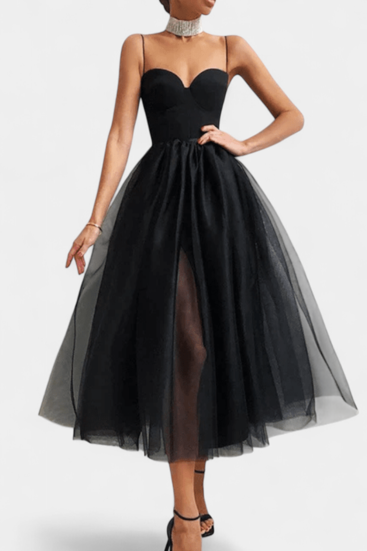 Widya Vestido Maxi de Tul con Corsé