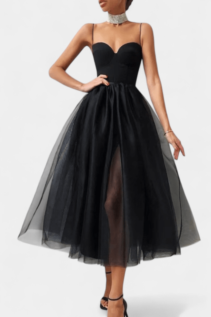 Widya Vestido Maxi de Tul con Corsé