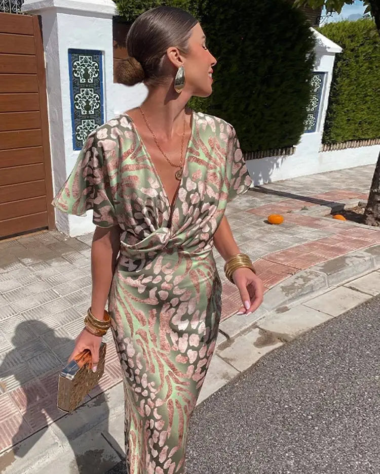 Clarandra | Vestido Midi Cobrizo