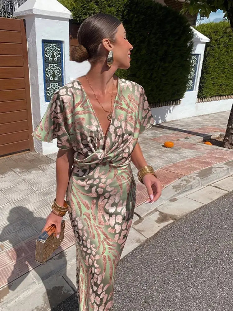 Clarandra | Vestido Midi Cobrizo