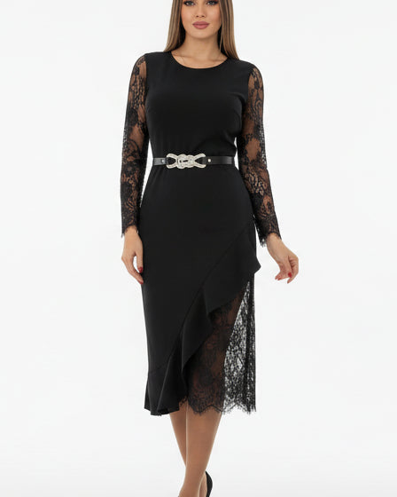 NAFISA™ | VESTIDO ENTALLADO DE ENCAJE