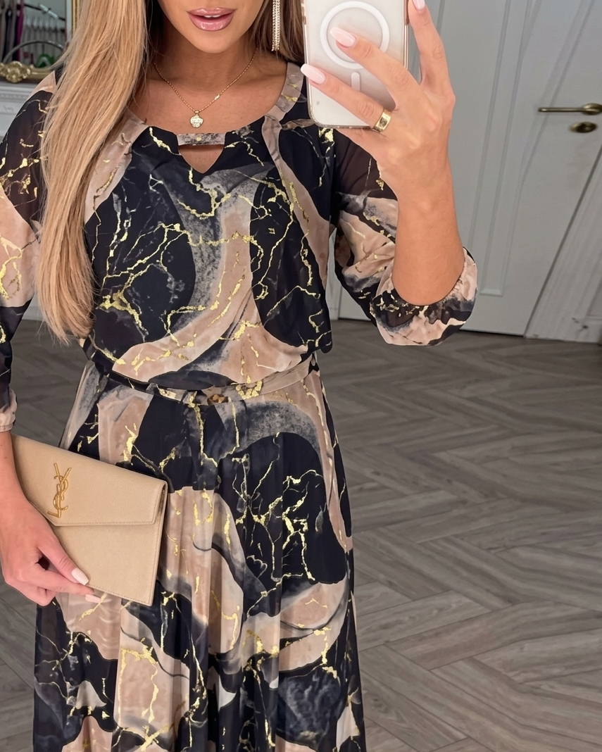 María | Vestido de gasa estampado
