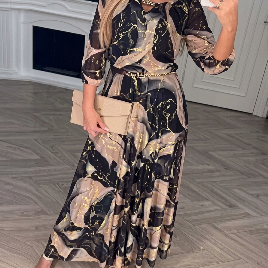 María | Vestido de gasa estampado