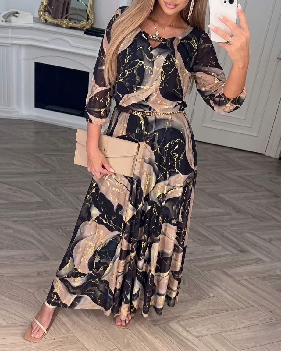 María | Vestido de gasa estampado