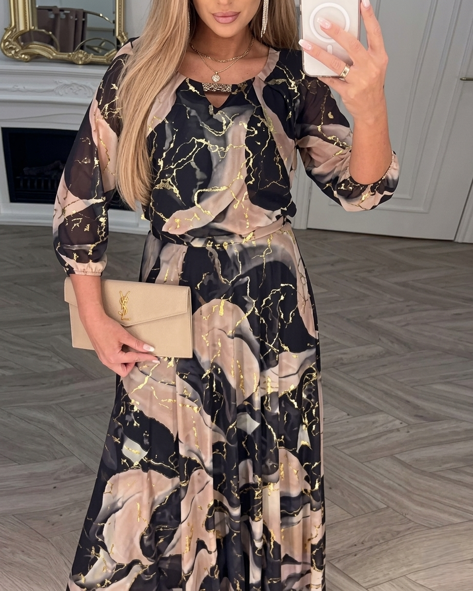 María | Vestido de gasa estampado