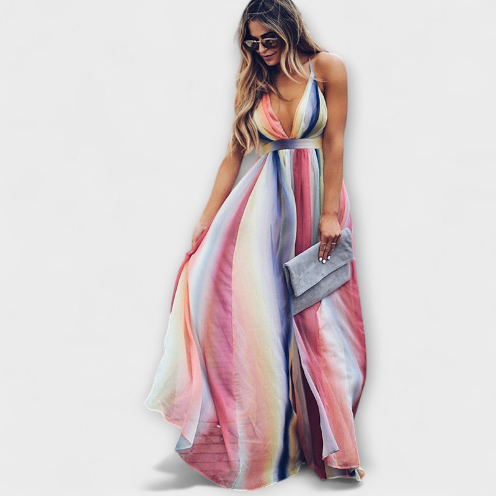 Ropa de Mujer Rayada Multicolor con Escote en V