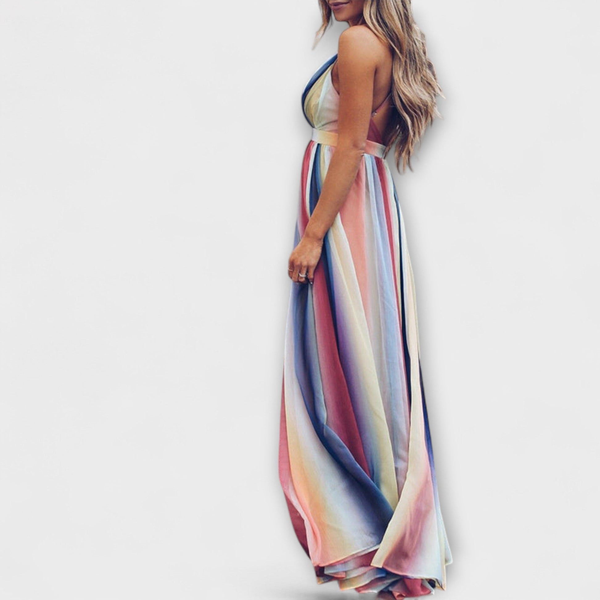 Ropa de Mujer Rayada Multicolor con Escote en V